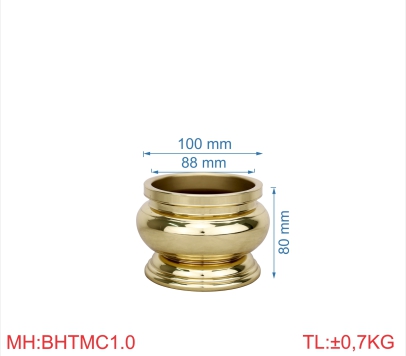 Bát hương trơn miệng cạnh 1T0