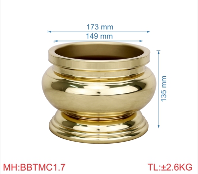 Bát hương trơn miệng cạnh 1T7