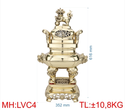 Đỉnh lư vuông cổ truyền 4 (6T2)