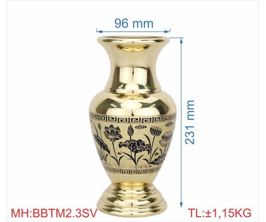 BÌNH BÔNG TRƠN MỚI 2T3 SEN VÀNG