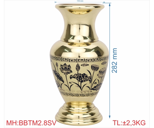 BÌNH BÔNG TRƠN MỚI 2T8 SEN VÀNG