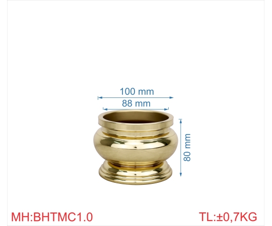 Bát hương trơn miệng cạnh 1T0