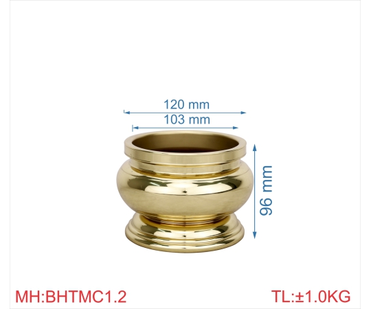 Bát hương trơn miệng cạnh 1T2