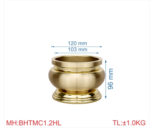 Bát hương trơn miệng cạnh 1T2 highligth
