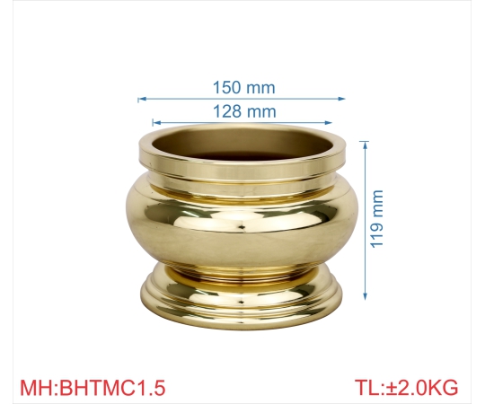 Bát hương trơn miệng cạnh 1T5