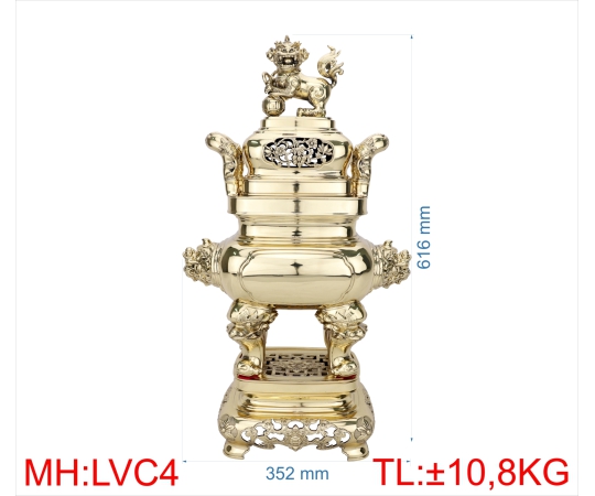 Đỉnh lư vuông cổ truyền 4 (6T2)