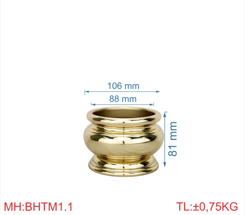 Bát hương trơn mới 1T1