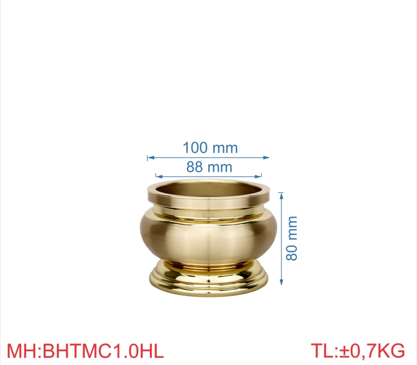 Bát hương trơn miệng cạnh 1T0 highlight