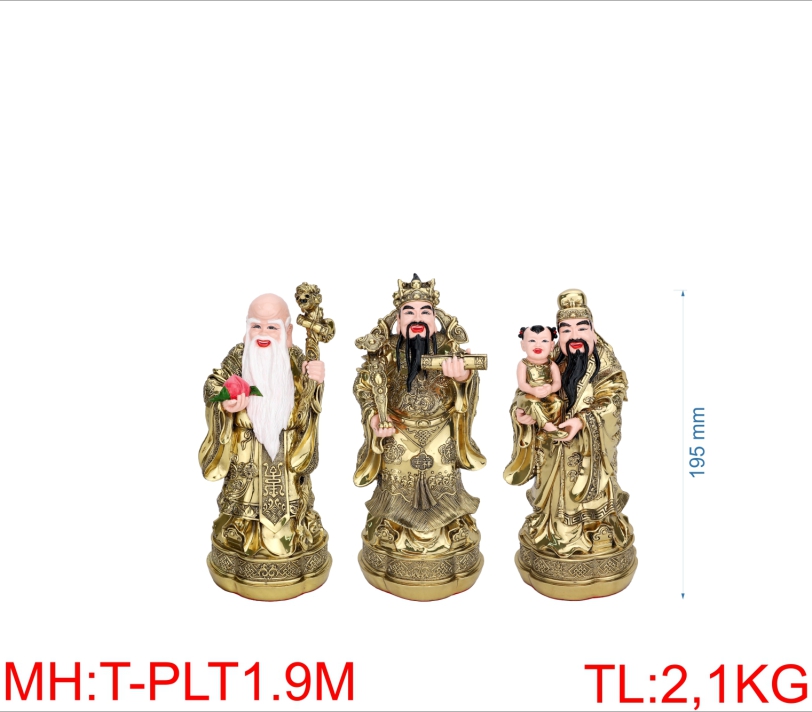 BỘ TƯỢNG PHƯỚC LỘC THO 1T9 MÀU